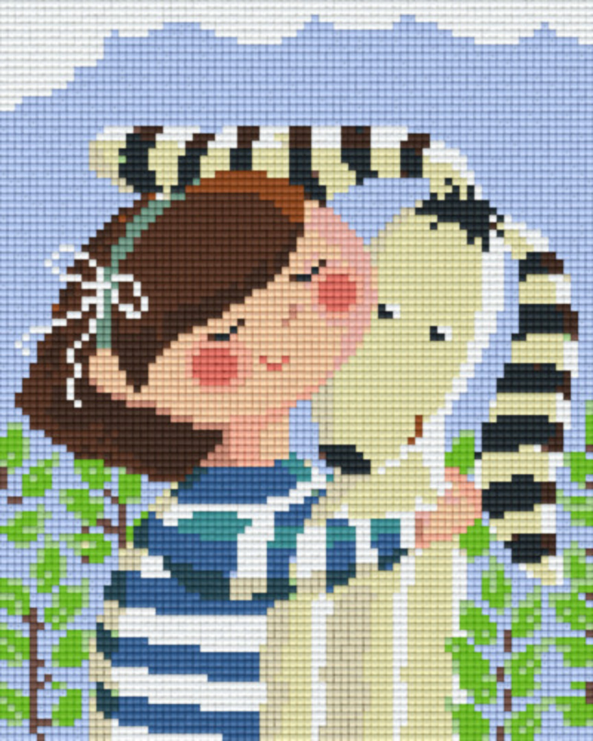 Girl Hugging Dog Four [4] Baseplatge PixelHobby Mini-mosaic Art Kit image 0
